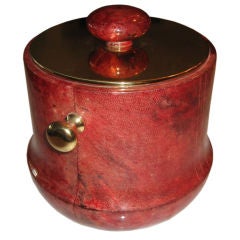 Vintage Aldo Tura Red Lacquered Goatskin Ice Pail