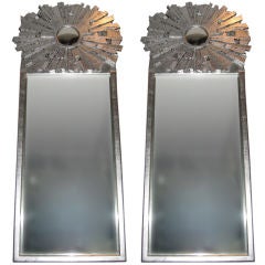 Amazing Pair of Brutalist Style Starburst Pier Mirrors