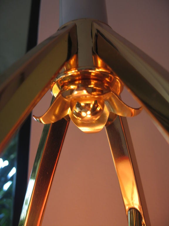 Brass Higgins Glass Pole Lamp