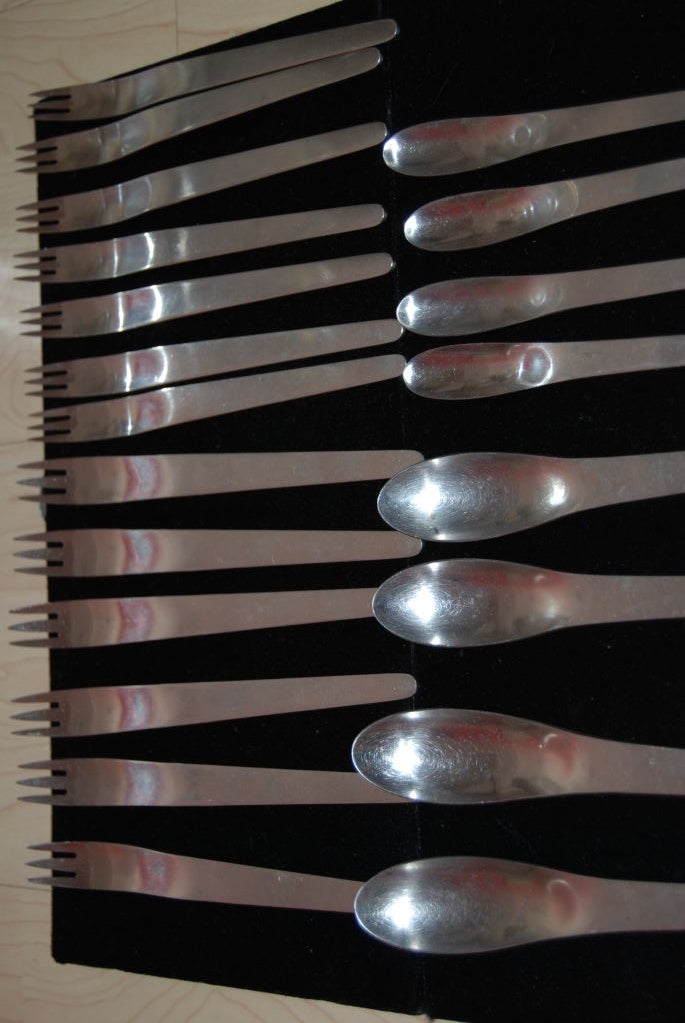 Danish ARNE JACOBSEN  FUTURISTIC DESIGNED FLATWARE