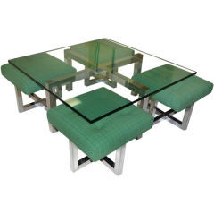 SUPER DESIGN ! COFFEE TABLE AND STOOL SET