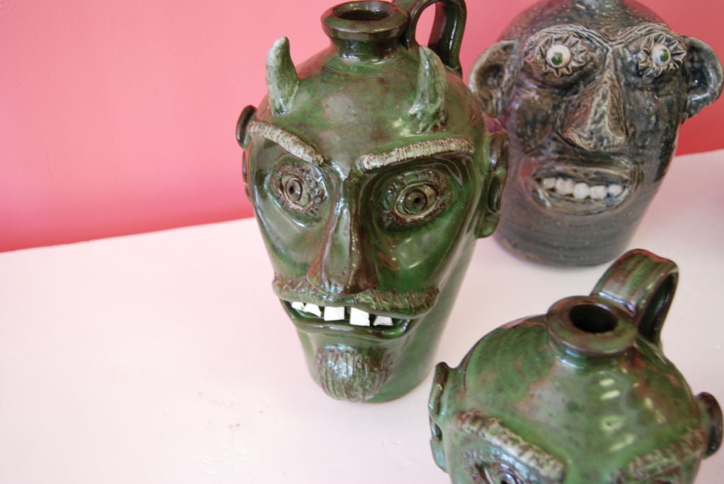 American GREAT COLLECTION OF SOUTHERN FOLK ART FACE JUGS