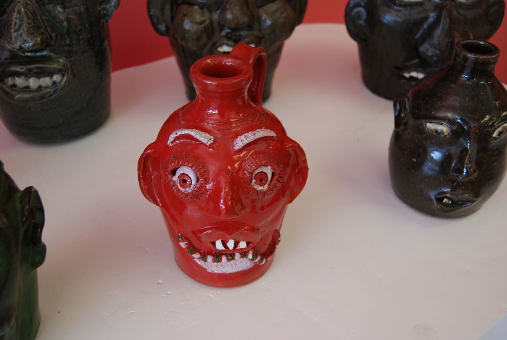 Contemporary GREAT COLLECTION OF SOUTHERN FOLK ART FACE JUGS