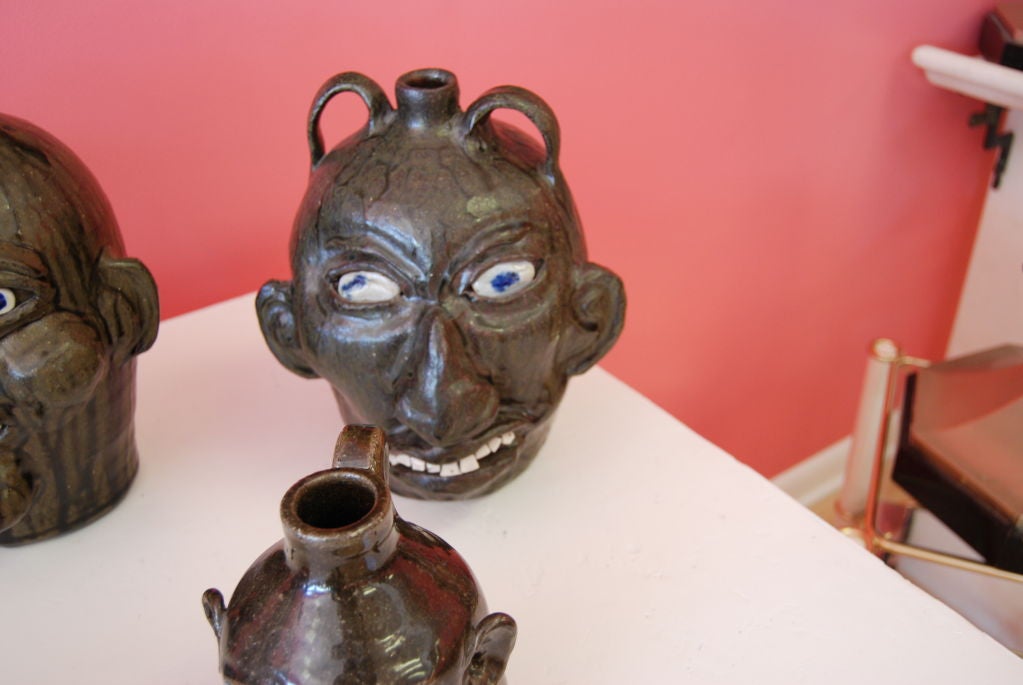 GREAT COLLECTION OF SOUTHERN FOLK ART FACE JUGS 1