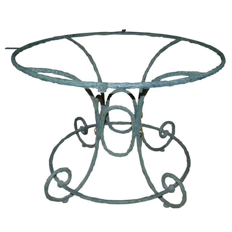 WHIMSICAL TREE BARK FINISHED STEEL TABLE