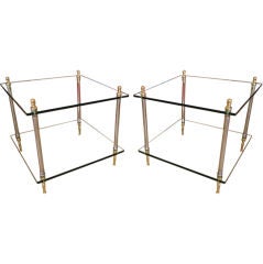 THE BEST!! TWO TIERED GLASS SIDE TABLES