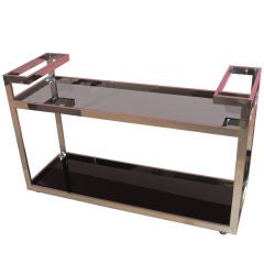 Vintage SUPER CHIC ! MILO BAUGHMAN BAR CART /SERVING TROLLEY