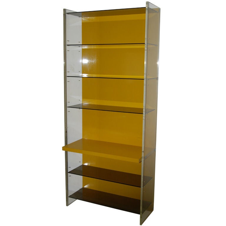 MILO BAUGHMAN 1970'S LUCITE ETAGERE / SHELVING UNIT