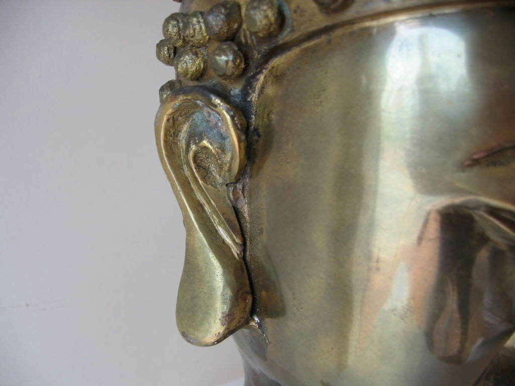 20th Century Stunning Brass and Lacquered Buddha Lamp