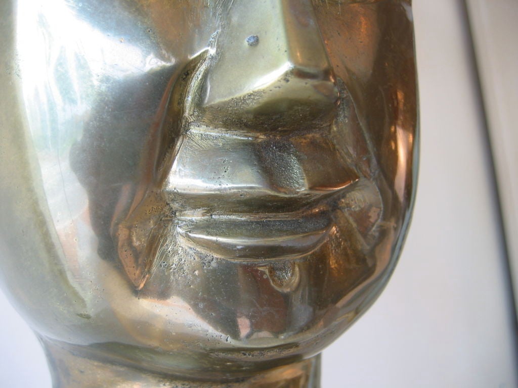 Stunning Brass and Lacquered Buddha Lamp 1