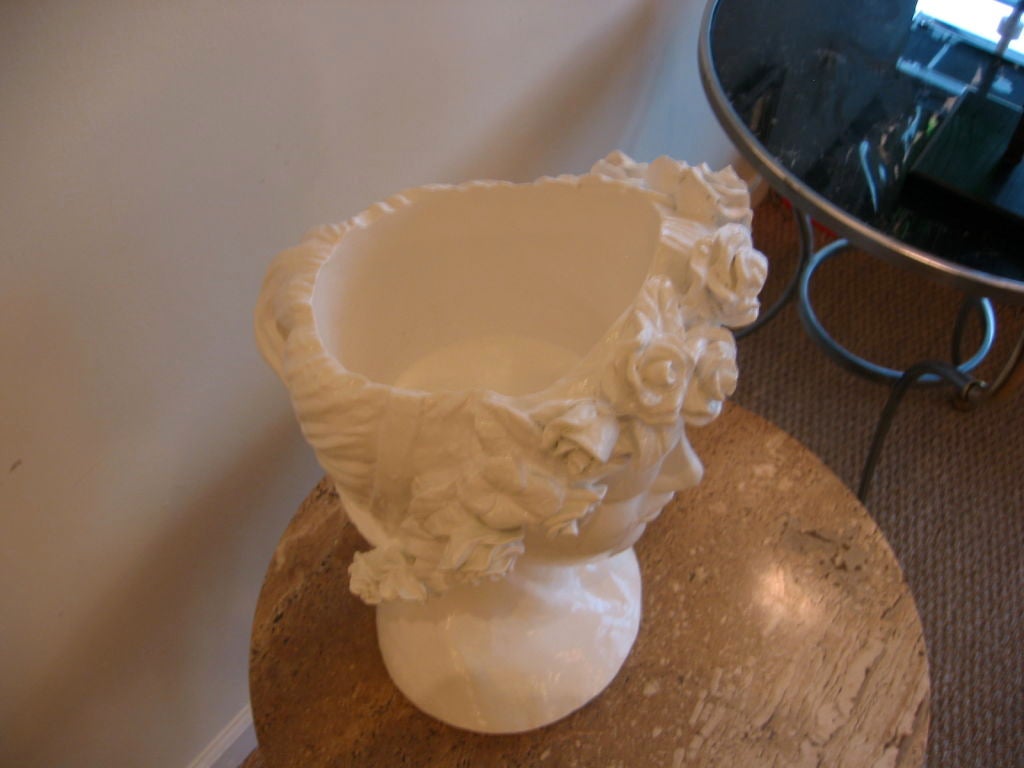 Dramatic White Lacquered Resin Bust as Planter 2