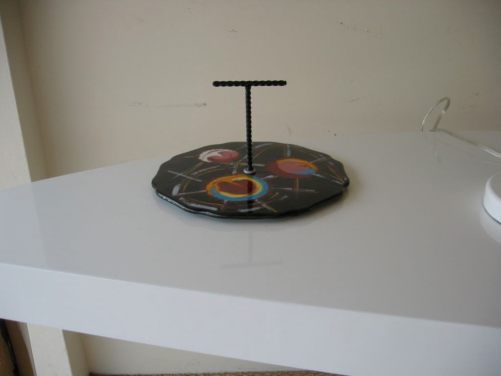 Hallmarked Longwy French Ceramic Cake Plate