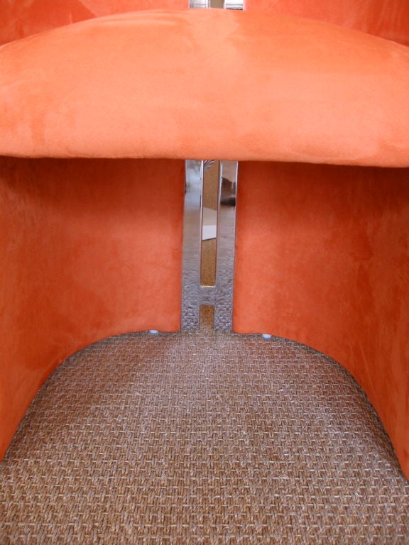 Pair of Chic Hermes Orange Barrel Chairs 2