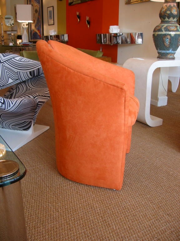 Pair of Chic Hermes Orange Barrel Chairs 4