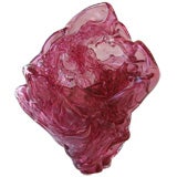 Shimmering Swirled Ruby Glass Sculpture by Peter Greenwood