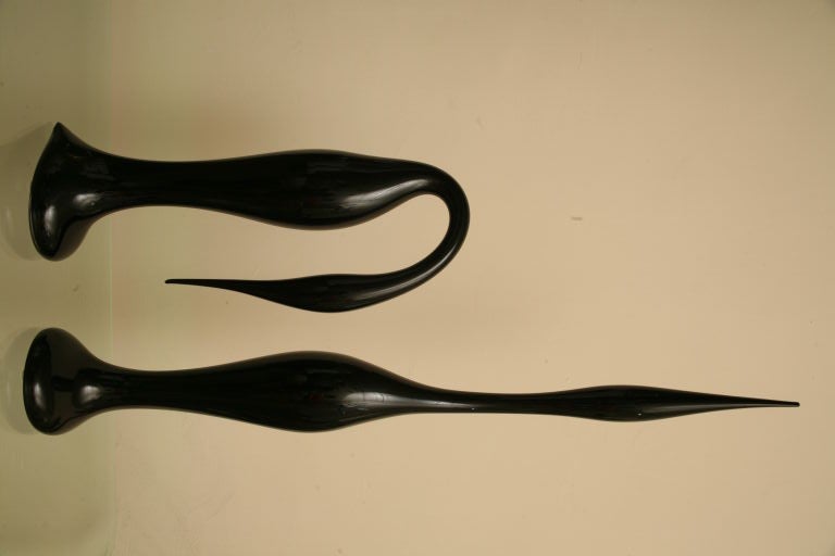 Gracious Pair Hand Blown Murano Glass Birds by Renato Anatra