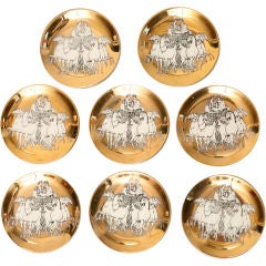 Charming Fornasetti Eight Piece Coaster Set