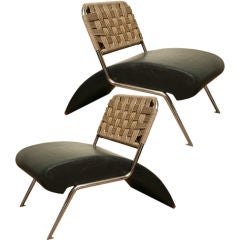 Used Sculptural Pair of Moroso Lounge Chairs