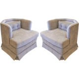 A Pair of Hexagonal Decorator Armchairs on Casters