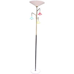 Extra Tall Vintage Italian Floor Lamp in the Style of Stilnovo, 1956