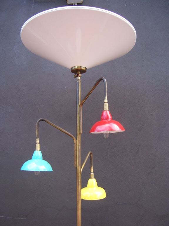 Extra Tall Vintage Italian Floor Lamp in the Style of Stilnovo, 1956