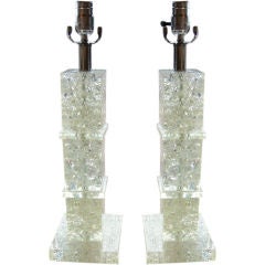 Pair of Crackled Resin Table Lamps