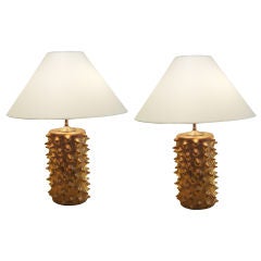 A Pair of Sculptural Table Lamps by Pamela Sunday