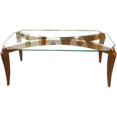 An Art Deco Cocktail table in Mahogany and Silvered Glass An Art Deco Cocktail table in Mahogany and Silvered Glass