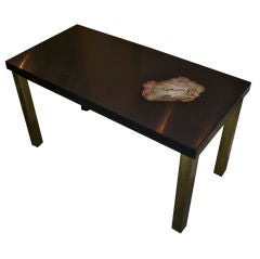 Occasional Table in Resin, Agate and Petrified Wood by Barbier