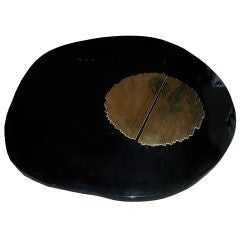 A Large Cocktail Table in Black Lacquer by Roger Van Hevel