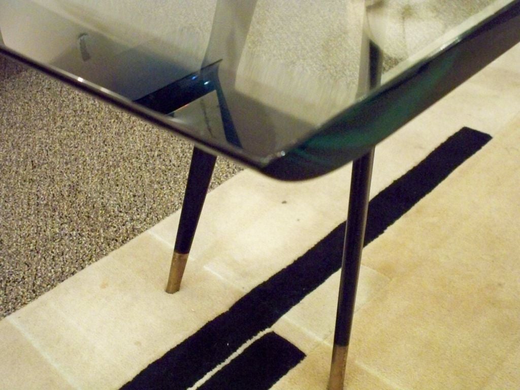 Italian A Crystal Topped Cocktail Table by Max Ingrand for Fontana Arte