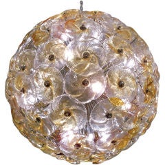 A Pair of Very Large Flower Ball Chandeliers by Vistosi