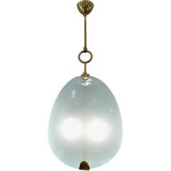 A Brass and Molded Glass Chandelier by Fontana Arte