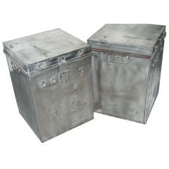 Pair of English Polished Metal boxes