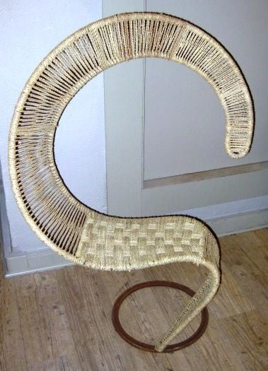 Pair of 1970's Belgian Question Mark Chairs