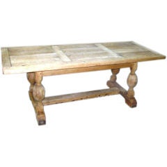 French 19thC Jacobean Bleached Dining Table