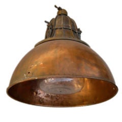 French 1930's Copper Industrial Light
