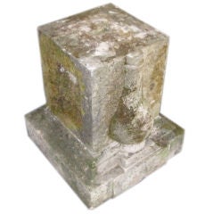 19thC English Carved Stone Pedestal Base