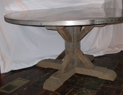 zinc round dining table