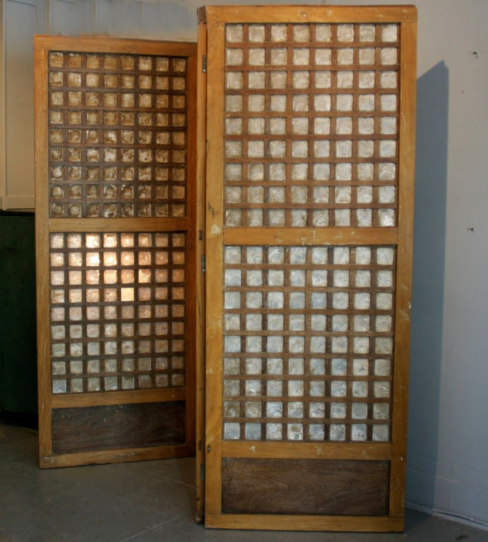 Mid-20th Century THREE PART ABALONE SCREEN