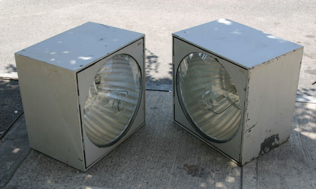 20th Century Industrial Light End Tables