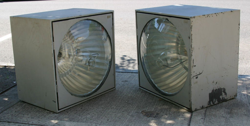 Glass Industrial Light End Tables