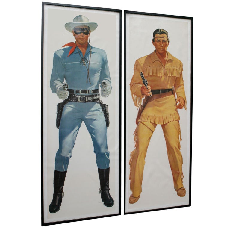 1950s Lifesize Lone Ranger and Tonto TV Posters