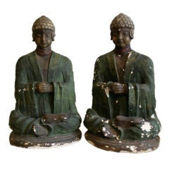 Pair Painted Buddhas