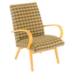 czech mid-century bent beech-wood armchair