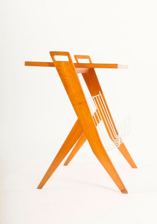 czech mid-century side table/magazine rack