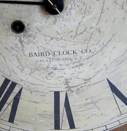 The Baird Clock Company was started in Montreal, Canada in 1887, and relocated to Plattsburg, New York in 1890. The clocks were made only for a short period, closing in 1896. They specialized in product advertising for various companies, using a