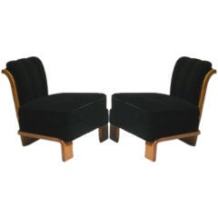 Stylized Pair of Art Deco Occasional Chairs