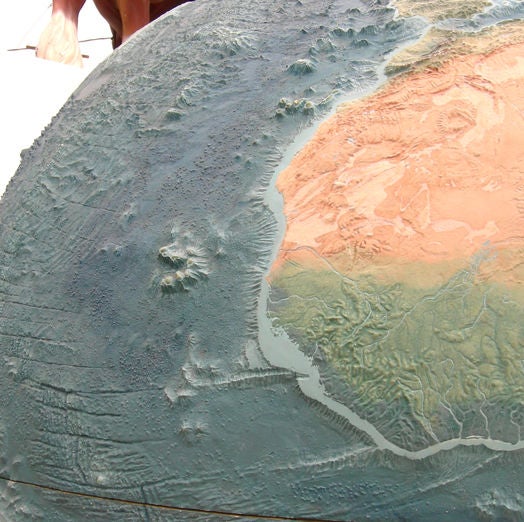 globe with topography