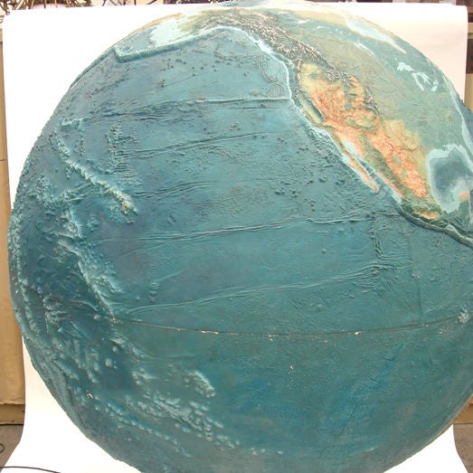 American Large and Impressive Motorized Topographical Globe